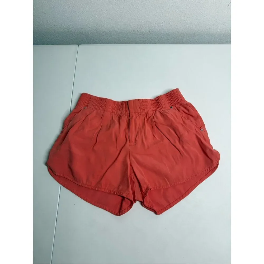 Calvin Klein Shorts Women's Orange Rayon Blend Stretch Waist Casual Shorts XS